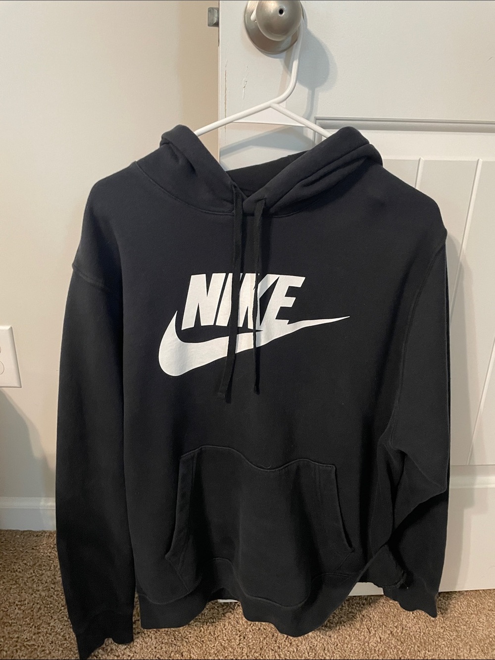 Nike Black Pullover Hoodie with White Swoosh